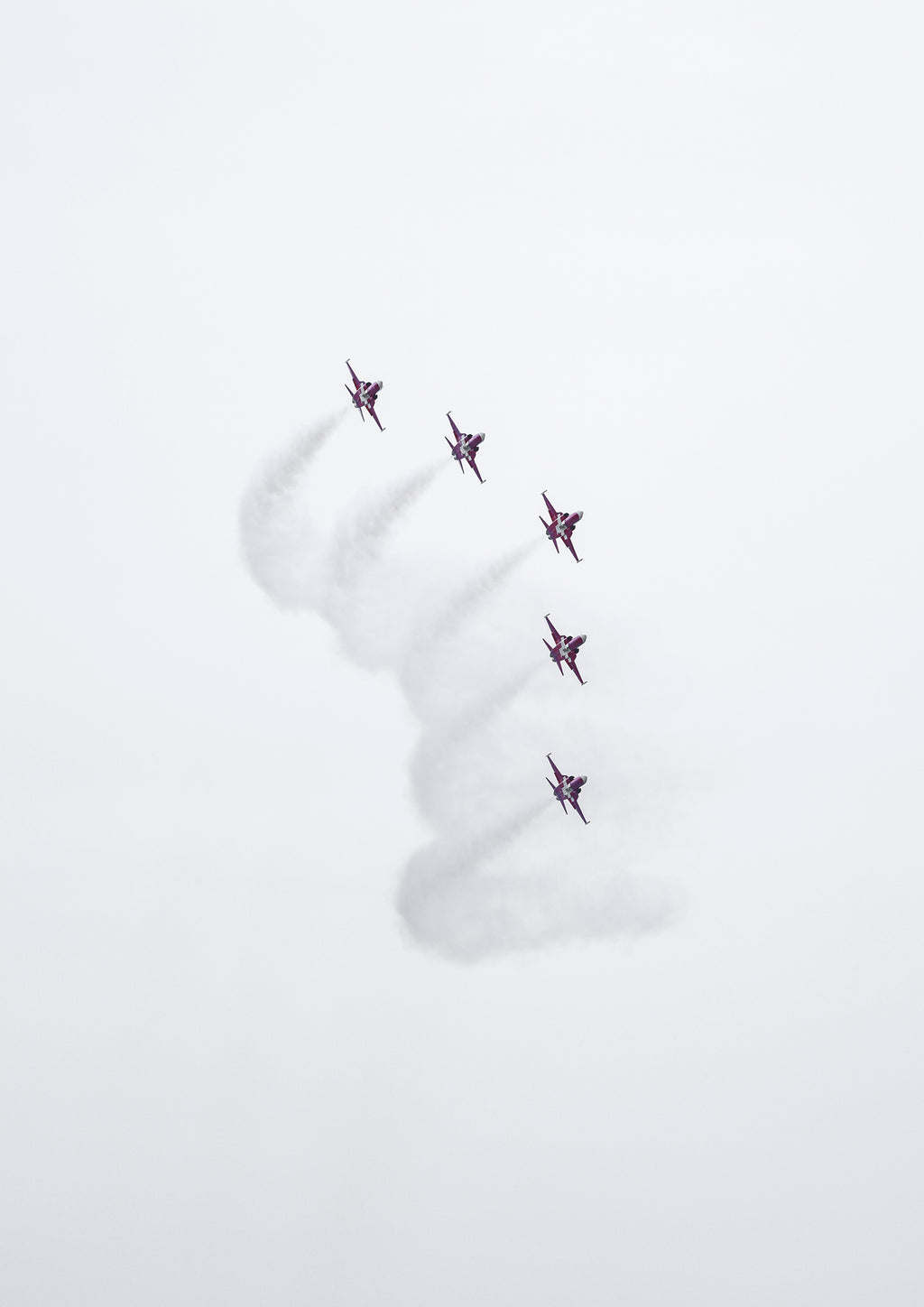 The Swiss Air Force (Patrouille Suisse) in a formation during a flyover