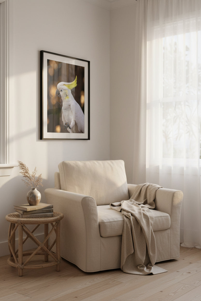 Cockatoo eating almond