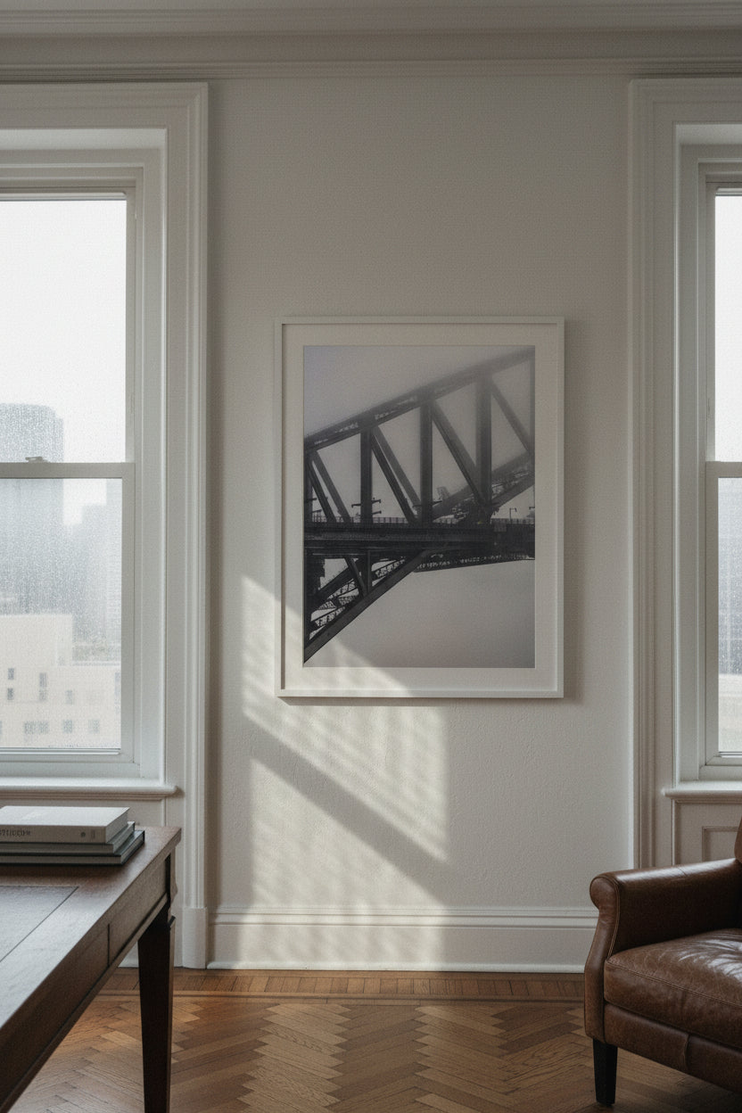 Sydney Harbour Bridge shrouded in fog